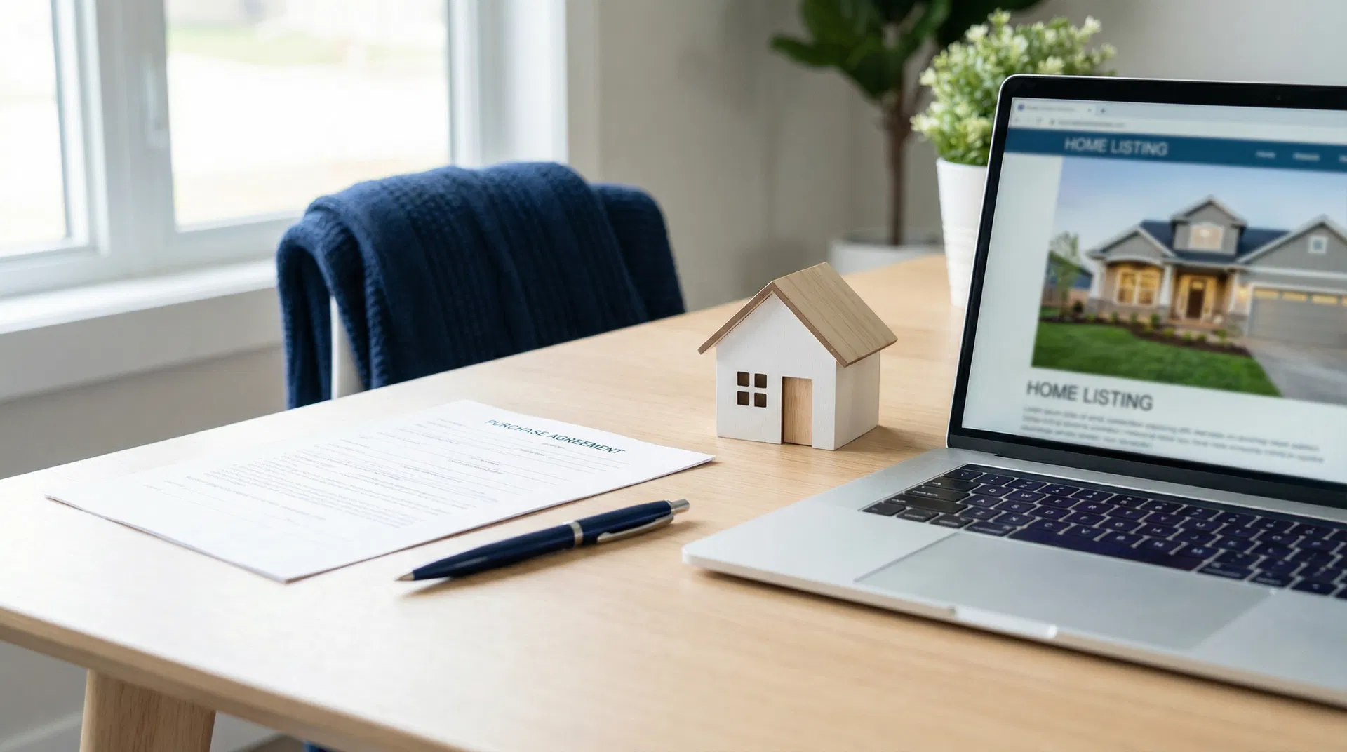 Purchase contract on a desk