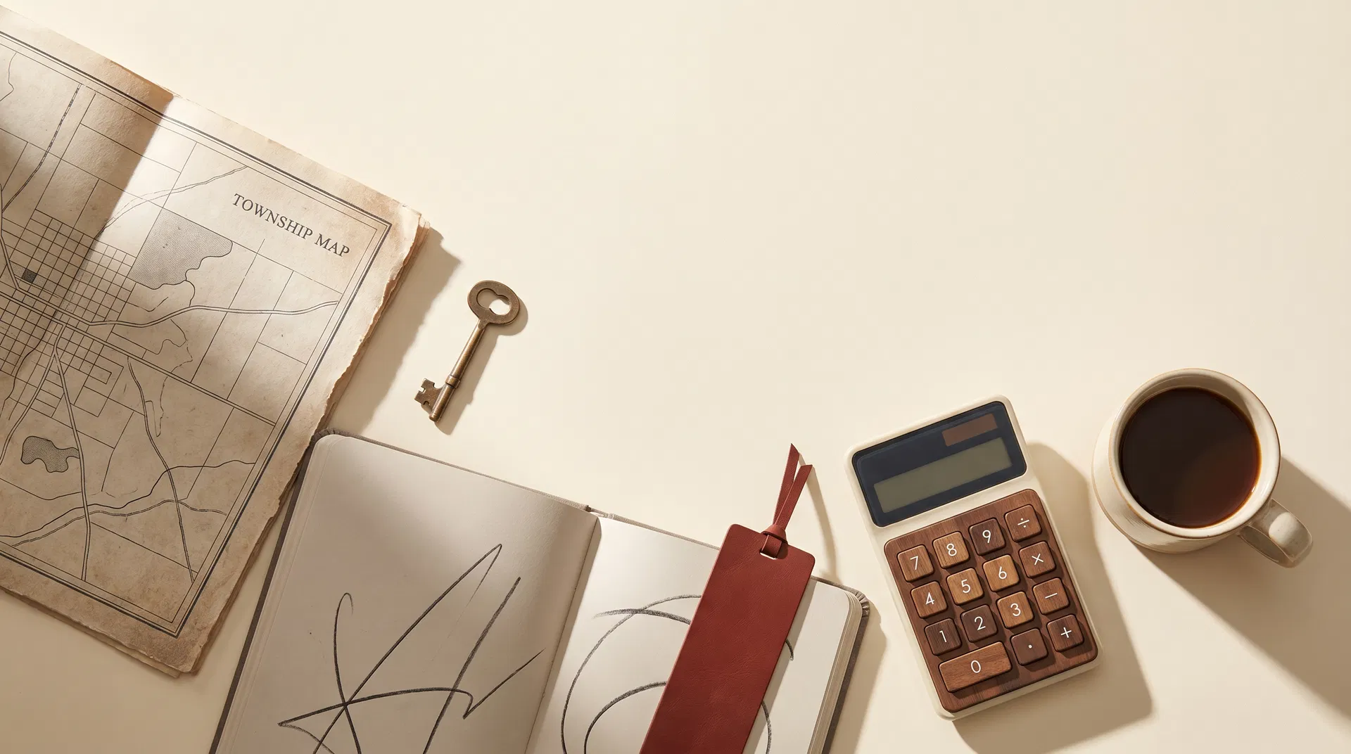 Buyer notes and calculator still life