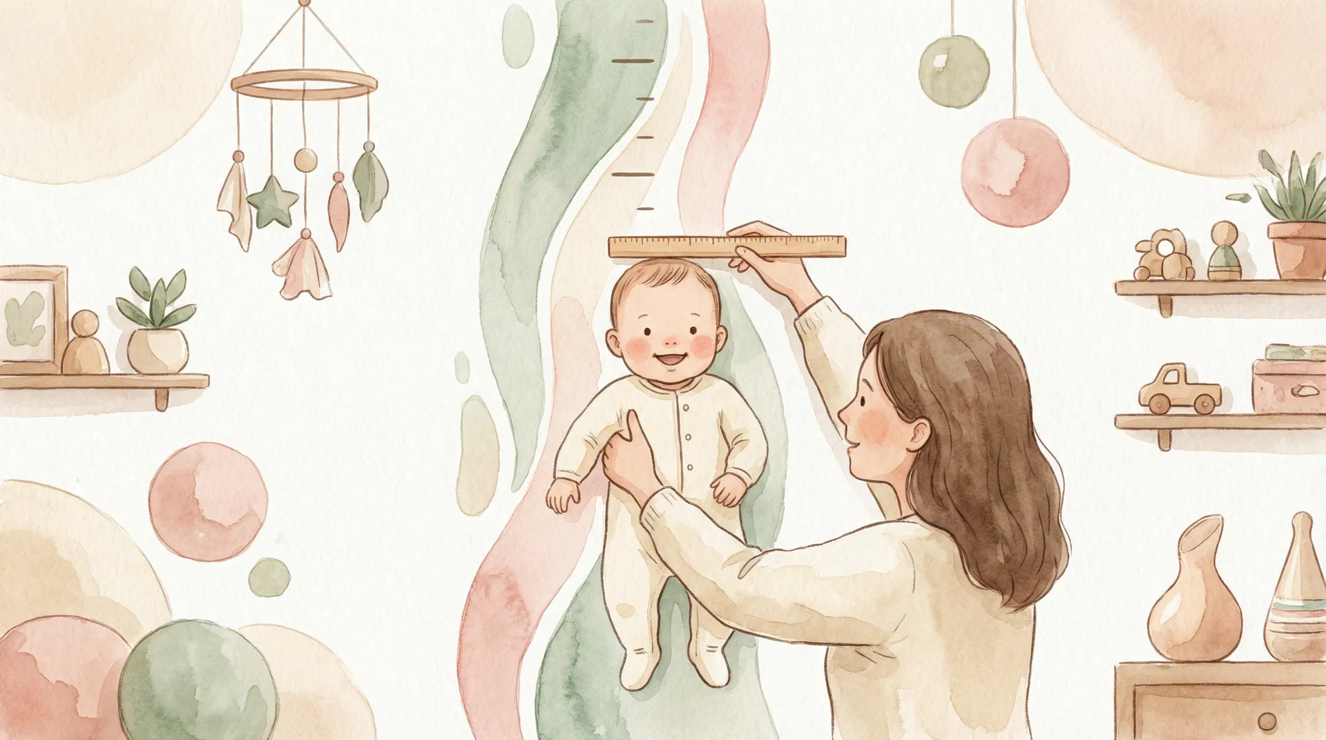 Mother measuring her baby's height - BabyGrow WHO growth percentile calculator tool