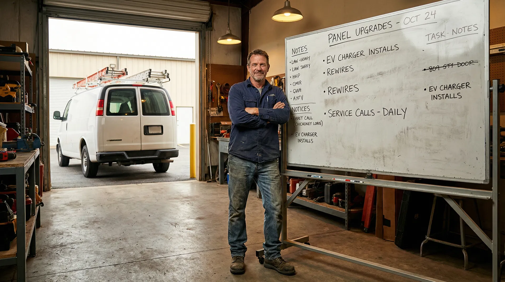 Electrical business owner with fully booked schedule