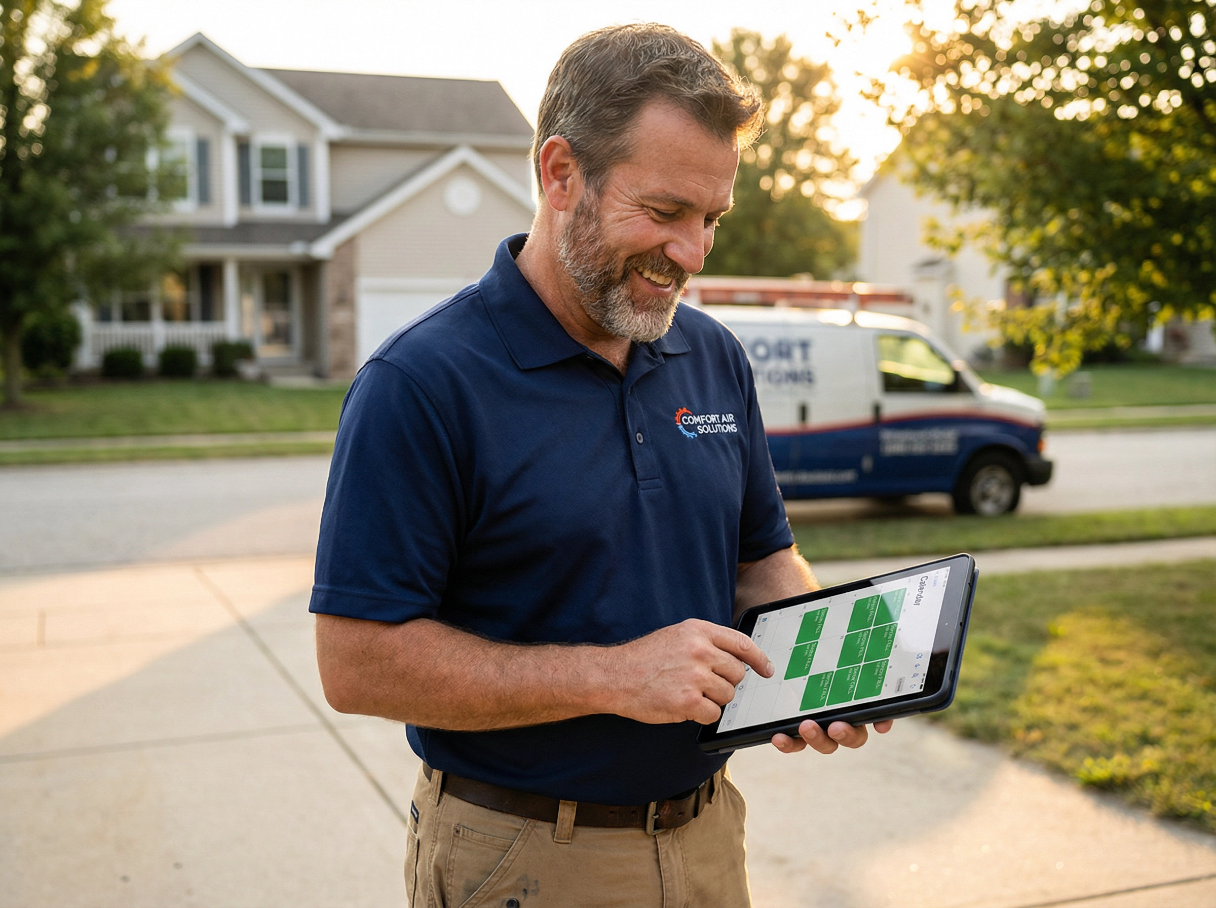 HVAC business owner with fully booked schedule