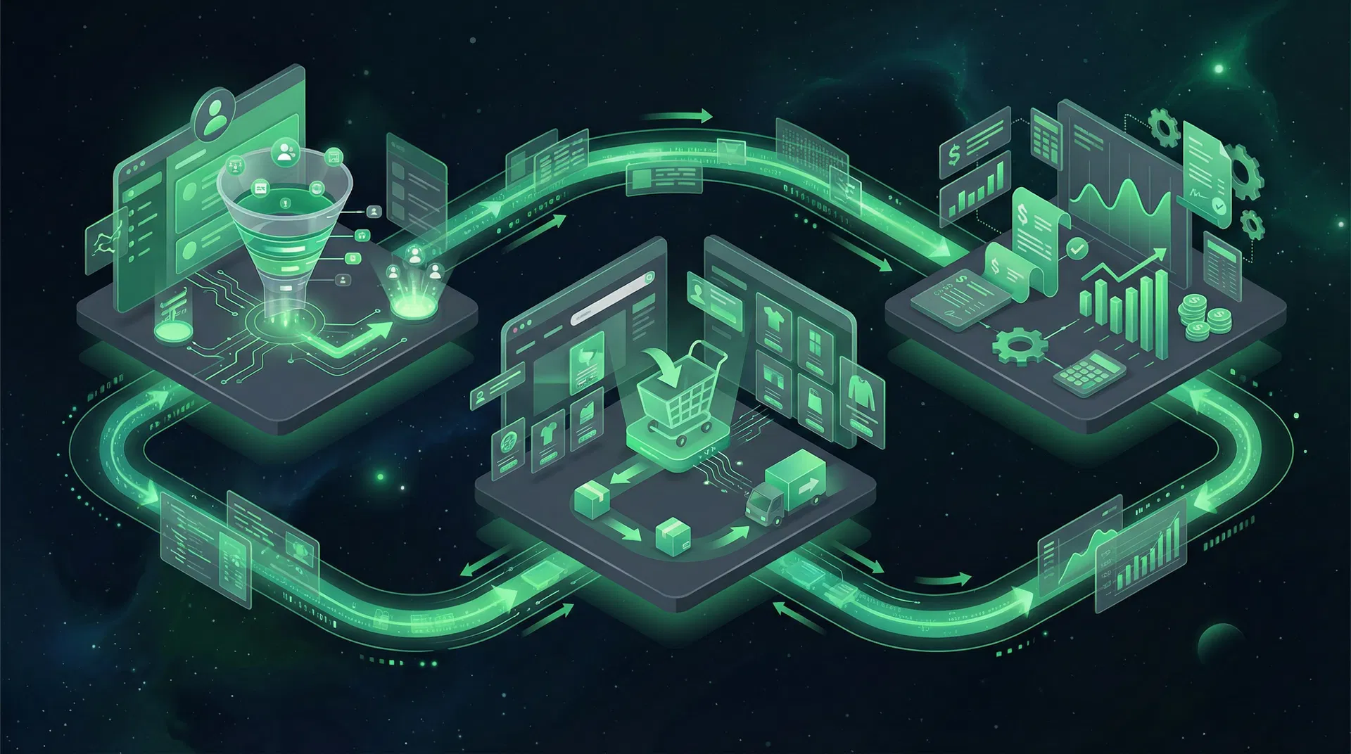 Ecosistema de integraciones: CRM, E-commerce y ERP conectados