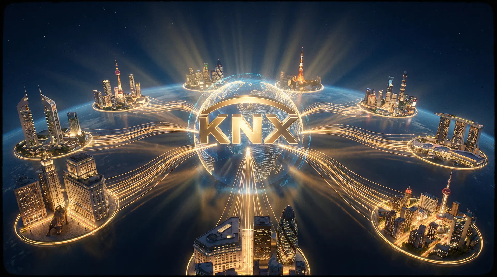 Global financial centers connected through the KNX index