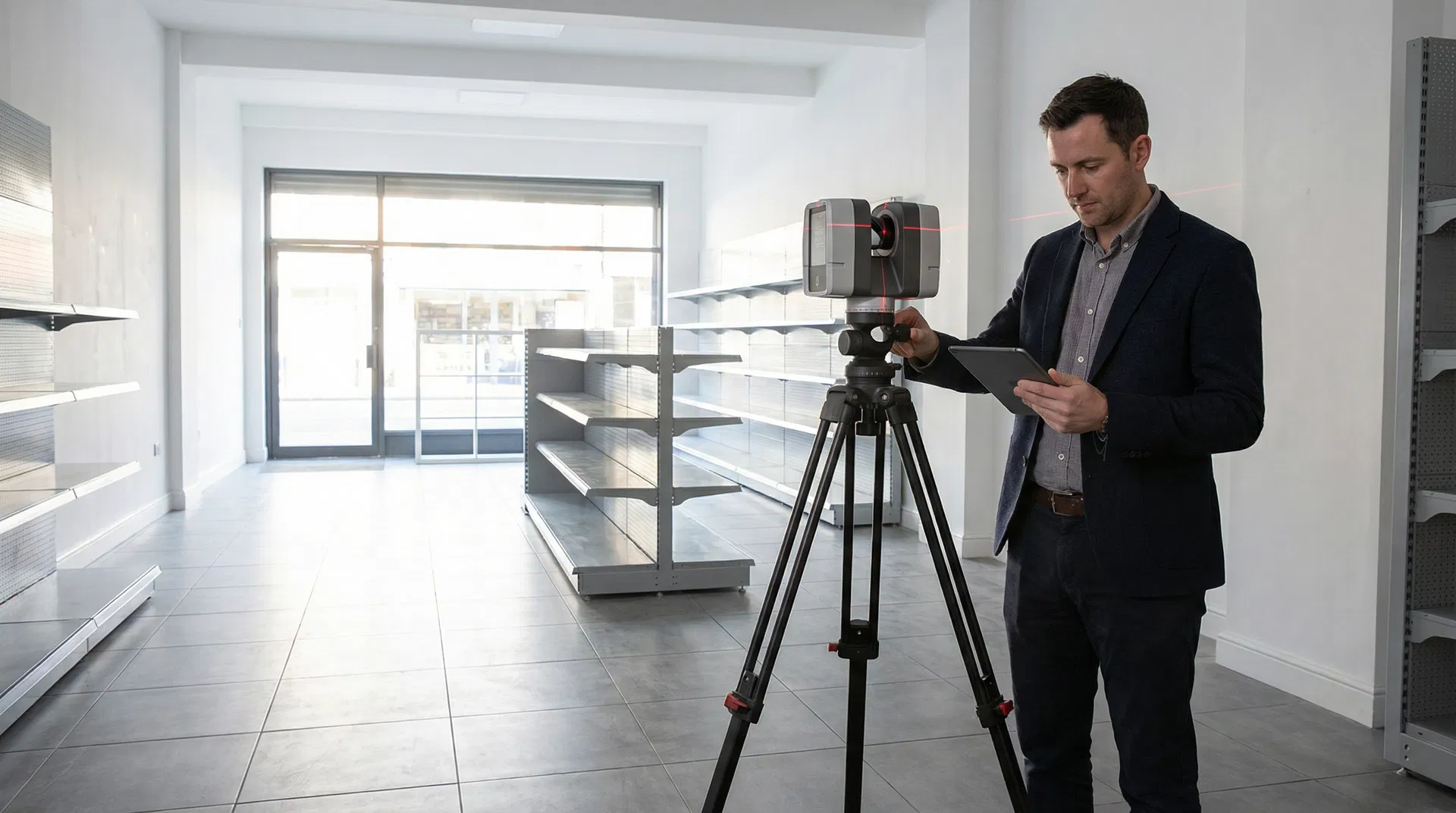 3D laser scanning in progress