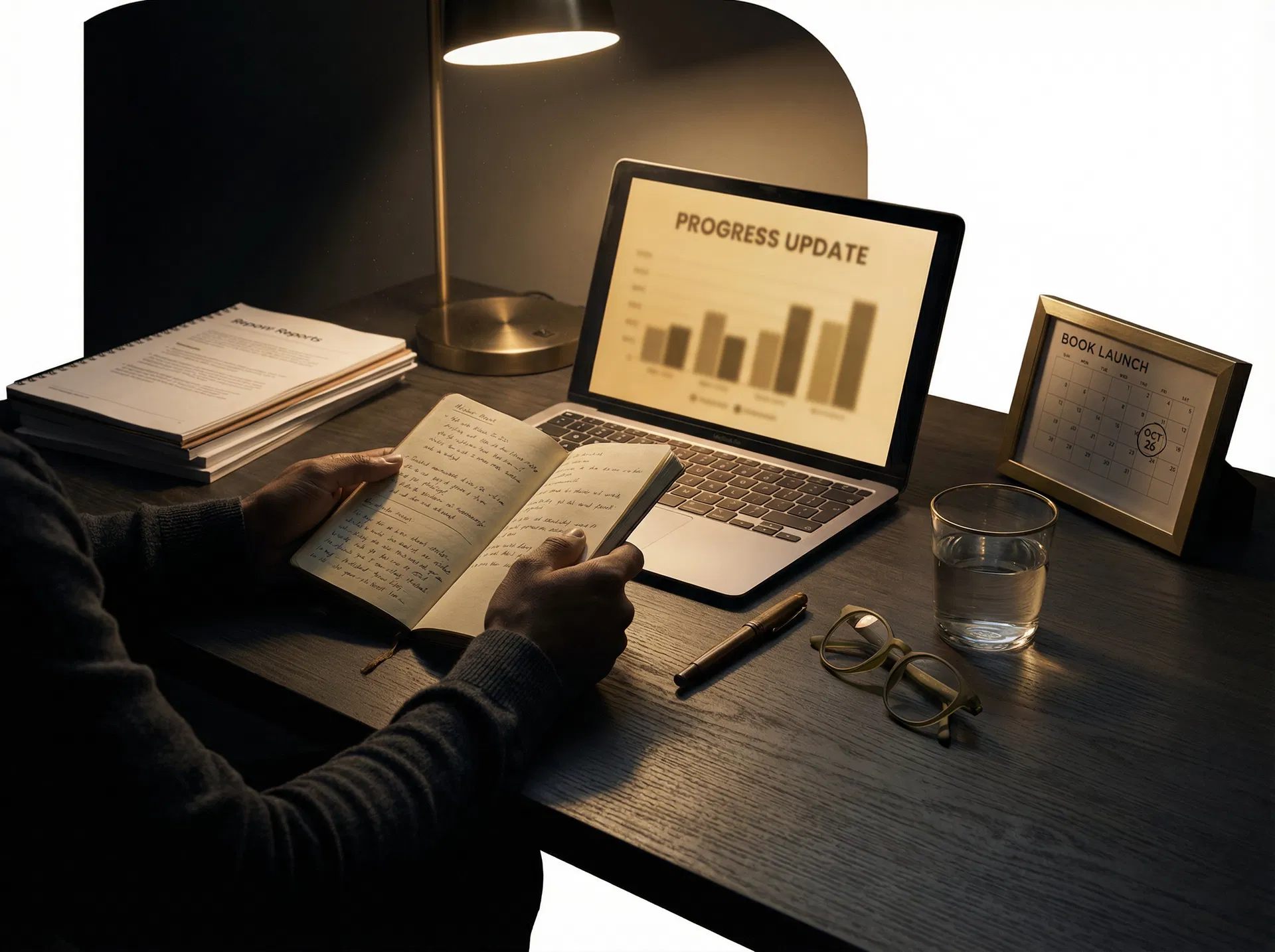 Editorial author proof scene