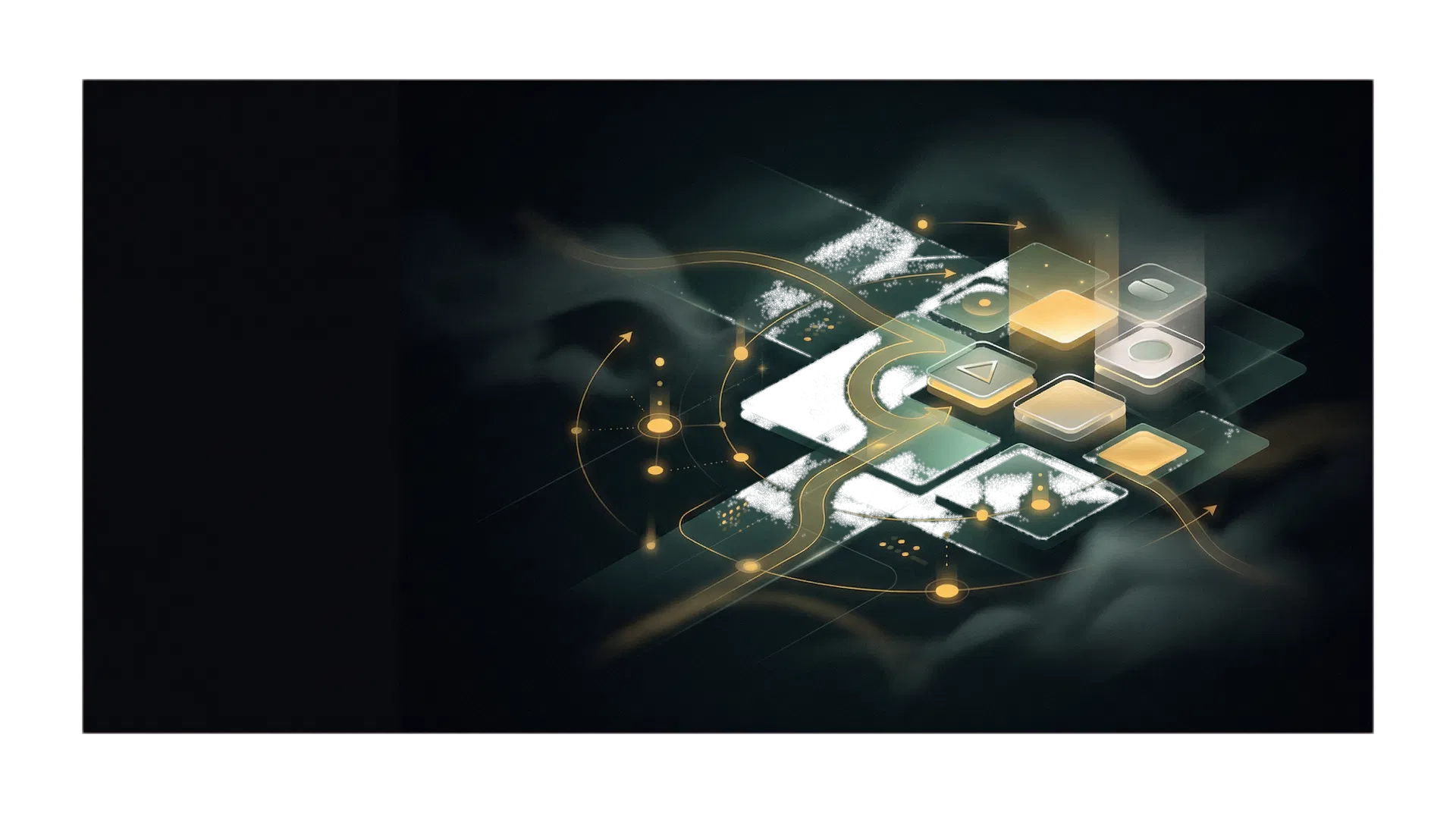 Abstract editorial artwork representing curated AI training opportunities