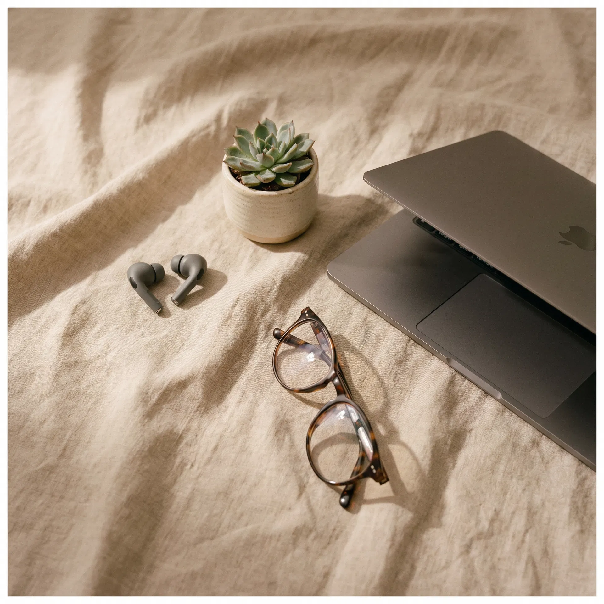 Laptop on a clean desk with design inspiration