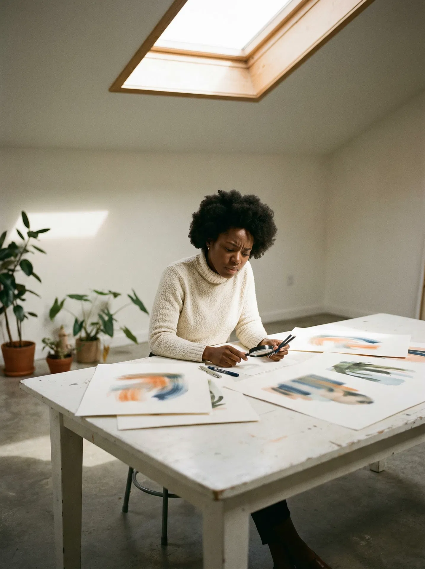 Designer sketching on a drawing tablet