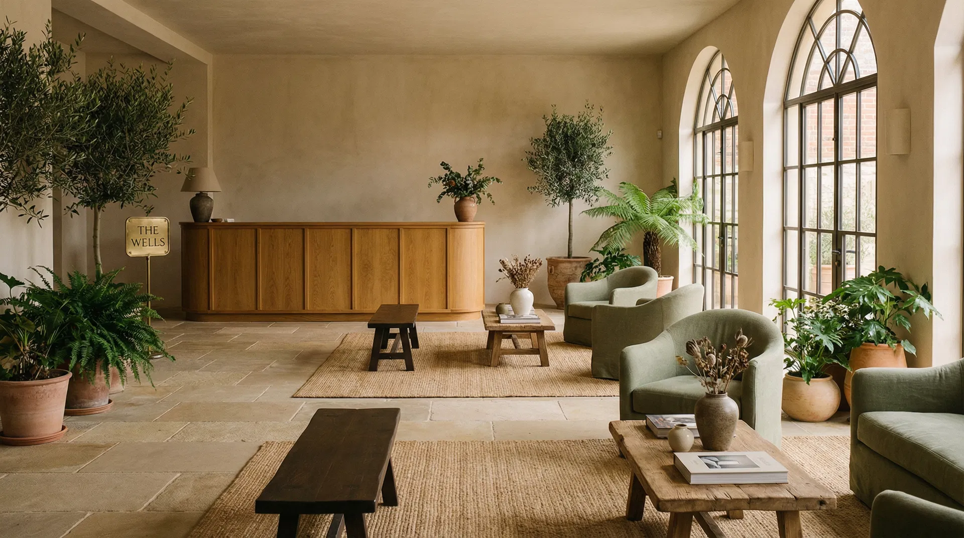 Boutique hotel lobby