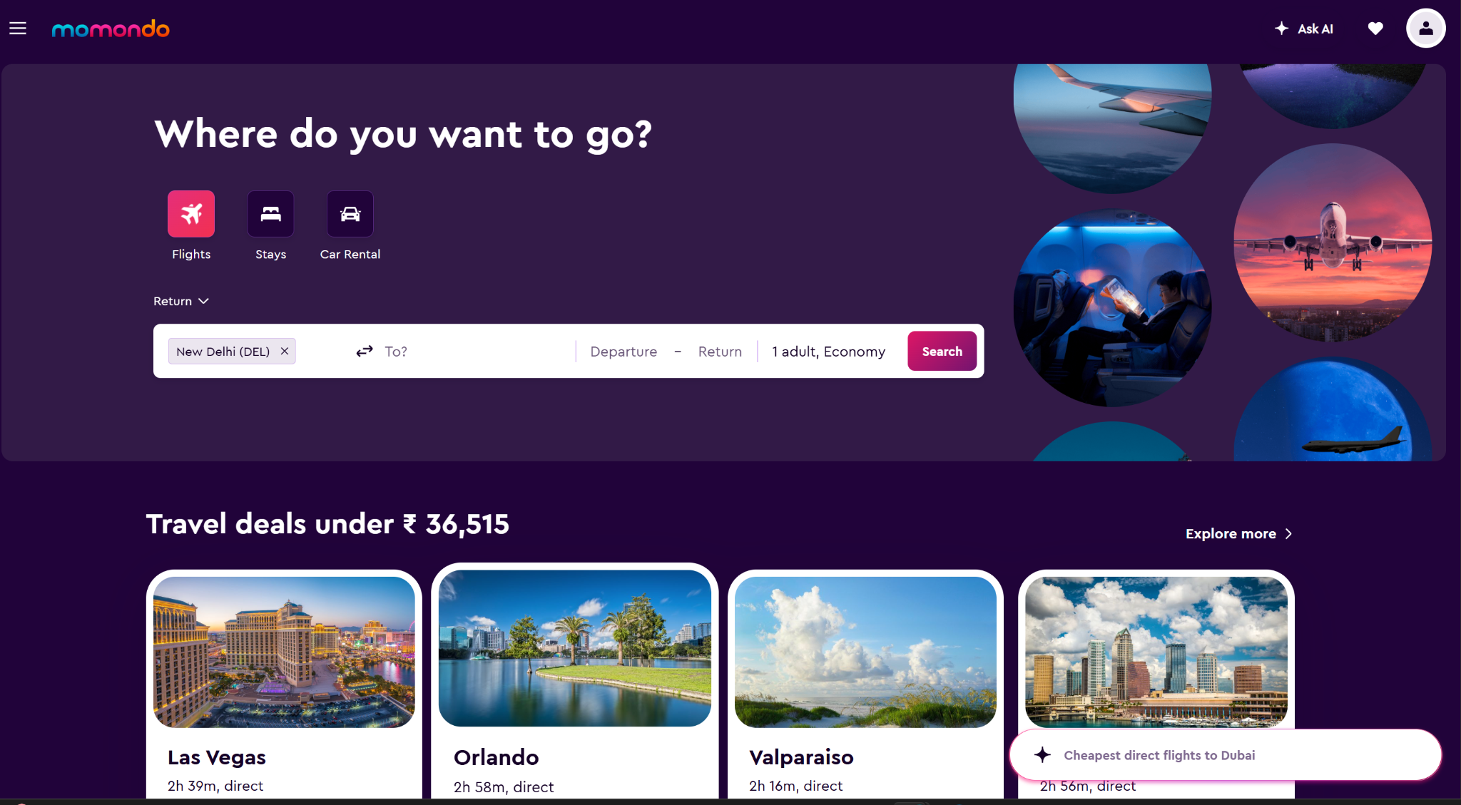Momondo Flights Search