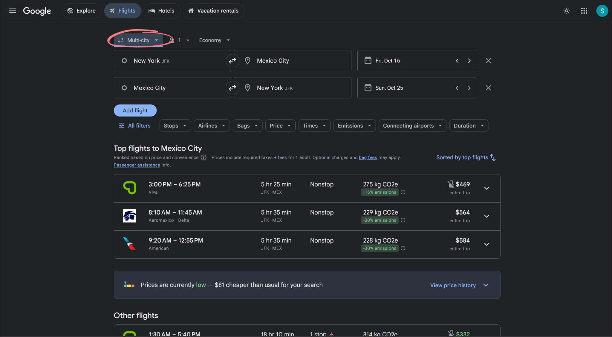 Google Flights Multi-city
