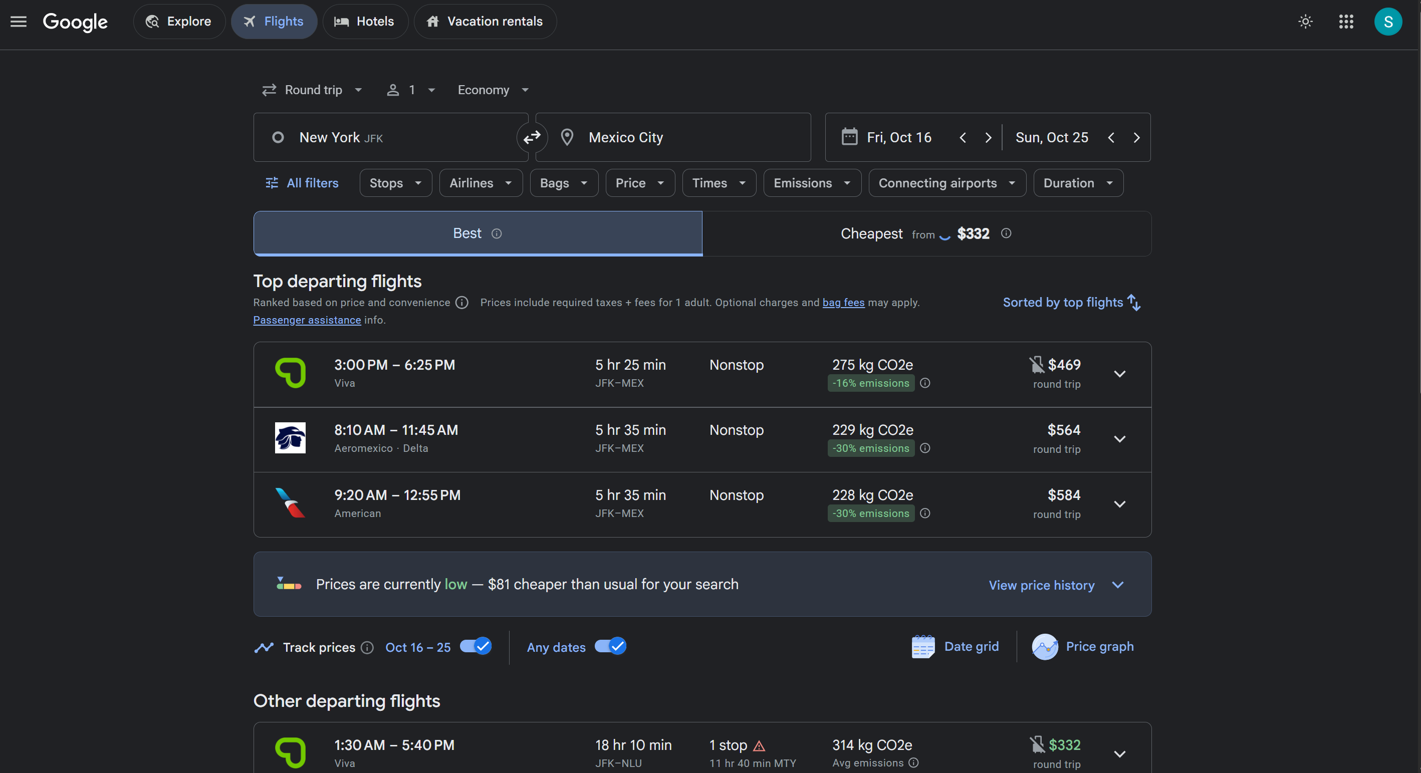 Google Flights Multi-city Interface