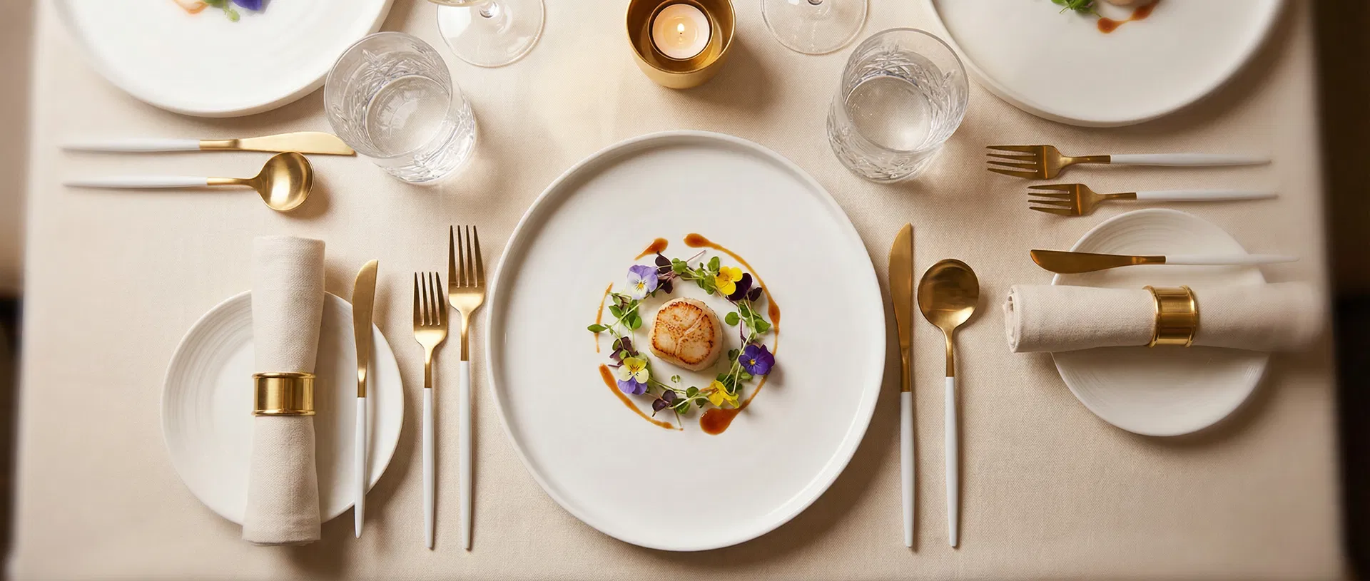Fine dining table setting