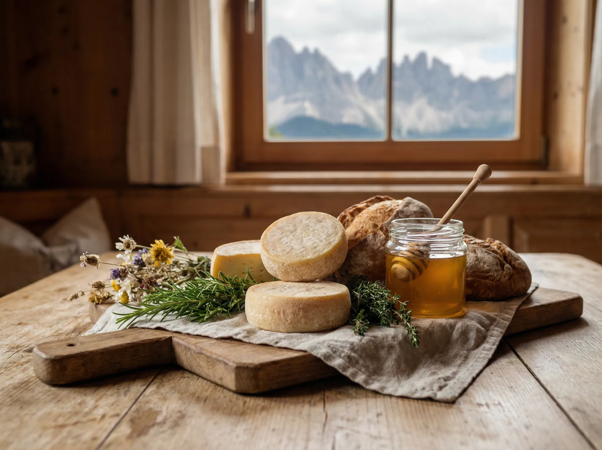 Regionale Tiroler Produkte — Käse, Honig, Brot