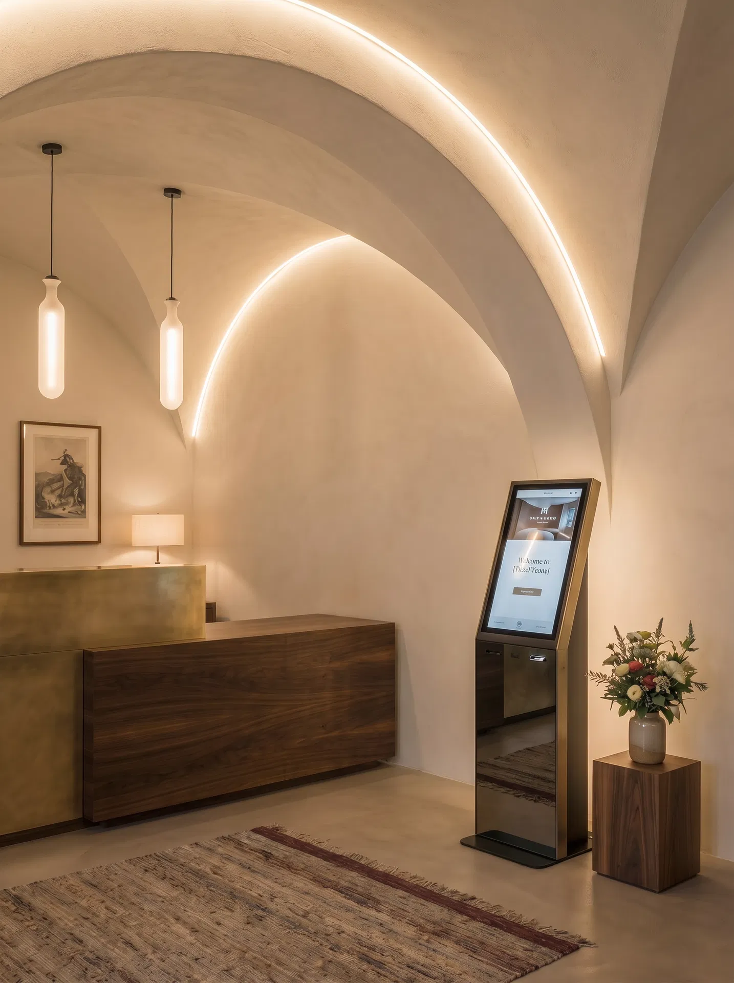 Digitaler Self-Check-in im historischen Gewölbe