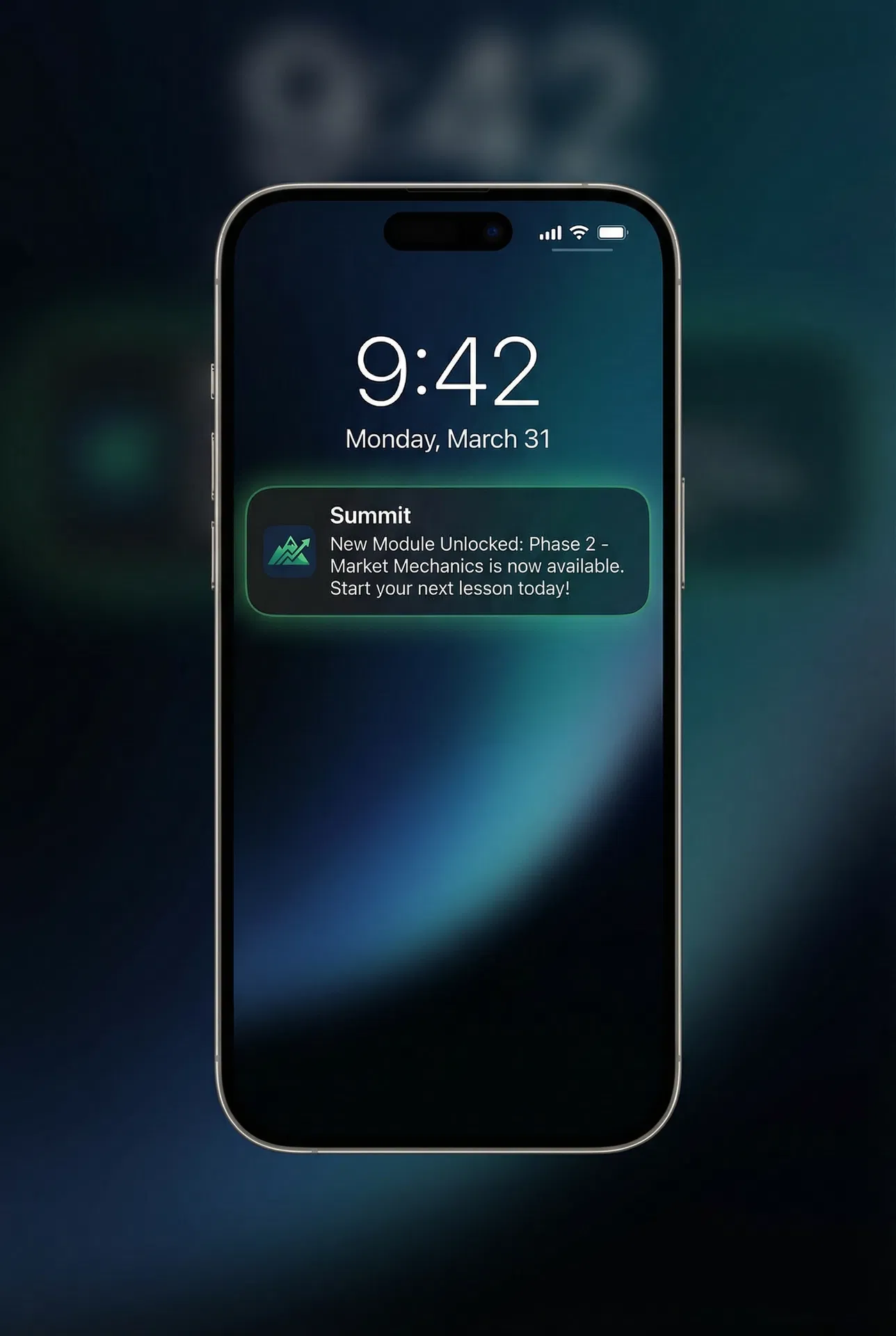 Push notification from Summit Solutions on iPhone lock screen