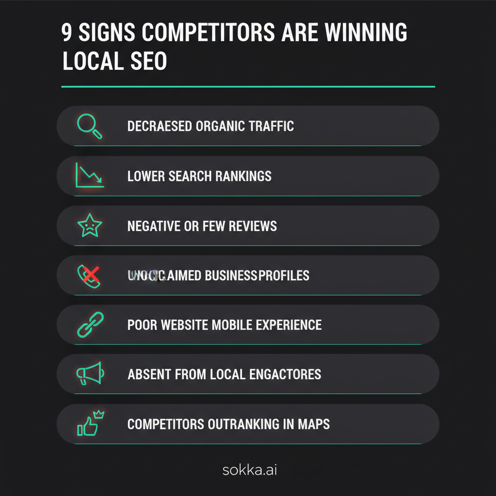 Infographic: 9 Signs Your Competitors Are Beating You on Local SEO - Visual guide showing local seo and competition strategies for business growth