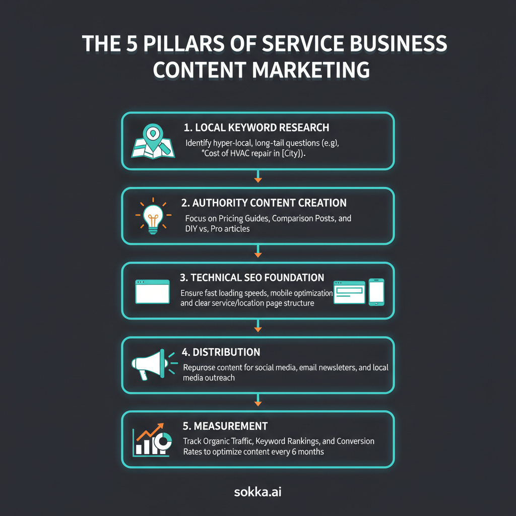 Infographic: Content Marketing for Service Businesses: A Complete Strategy - Visual guide showing content marketing and seo strategies for business growth