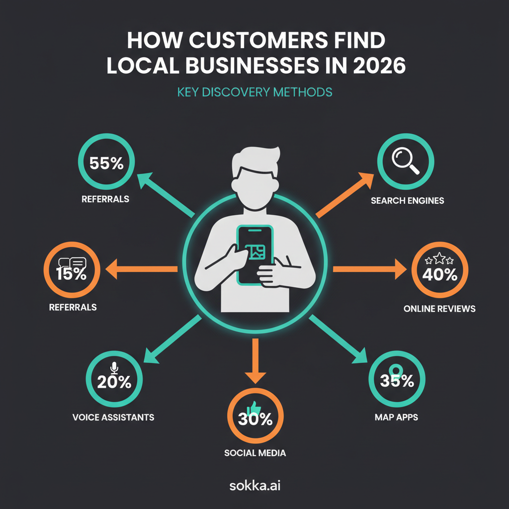 Infographic: Local Search Statistics 2026: How Customers Find Businesses - Visual guide showing local search and consumer behavior strategies for business growth