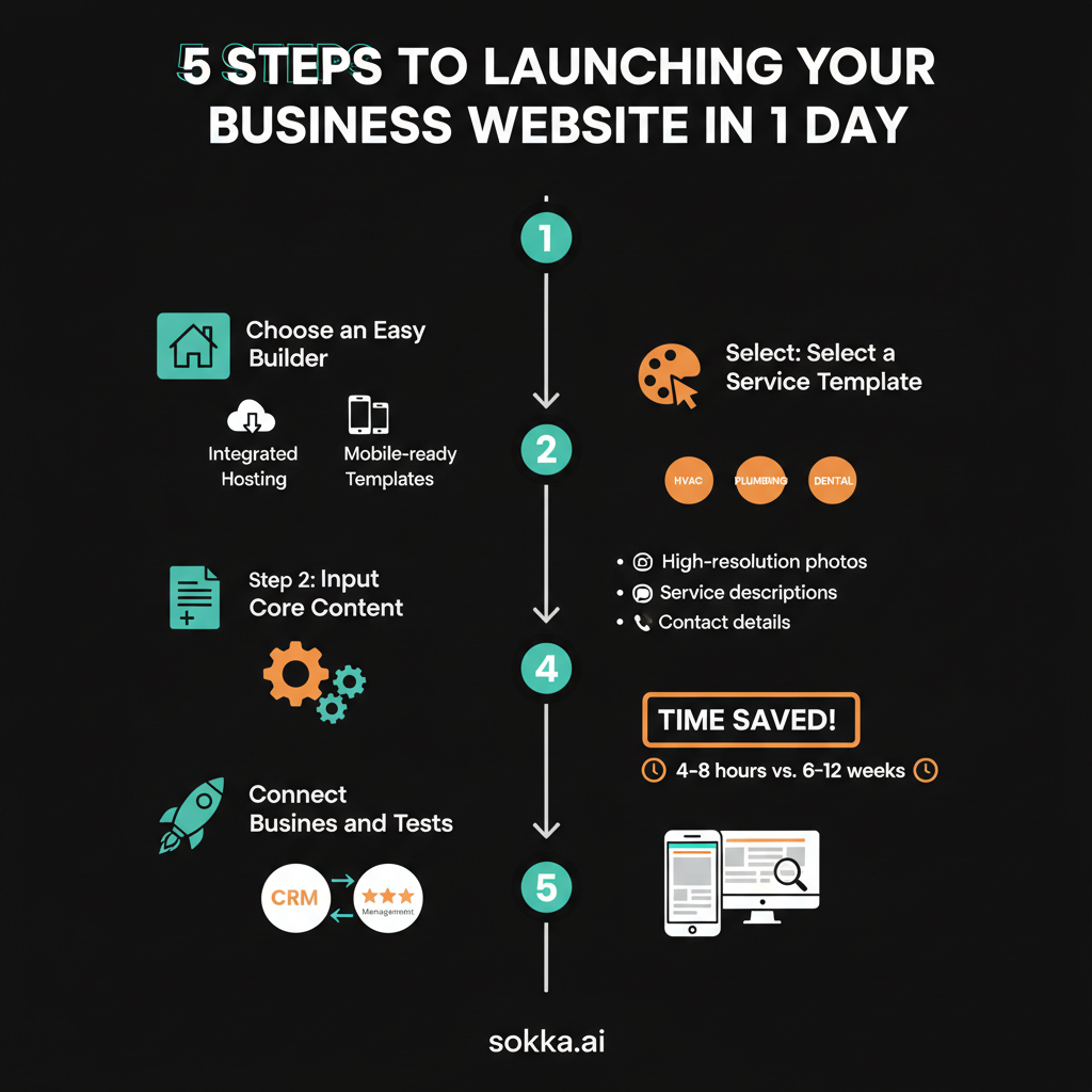 Infographic: The Complete Guide to Choosing an Easy Website Builder for Local Businesses - Visual guide showing easy website builder strategies for business growth