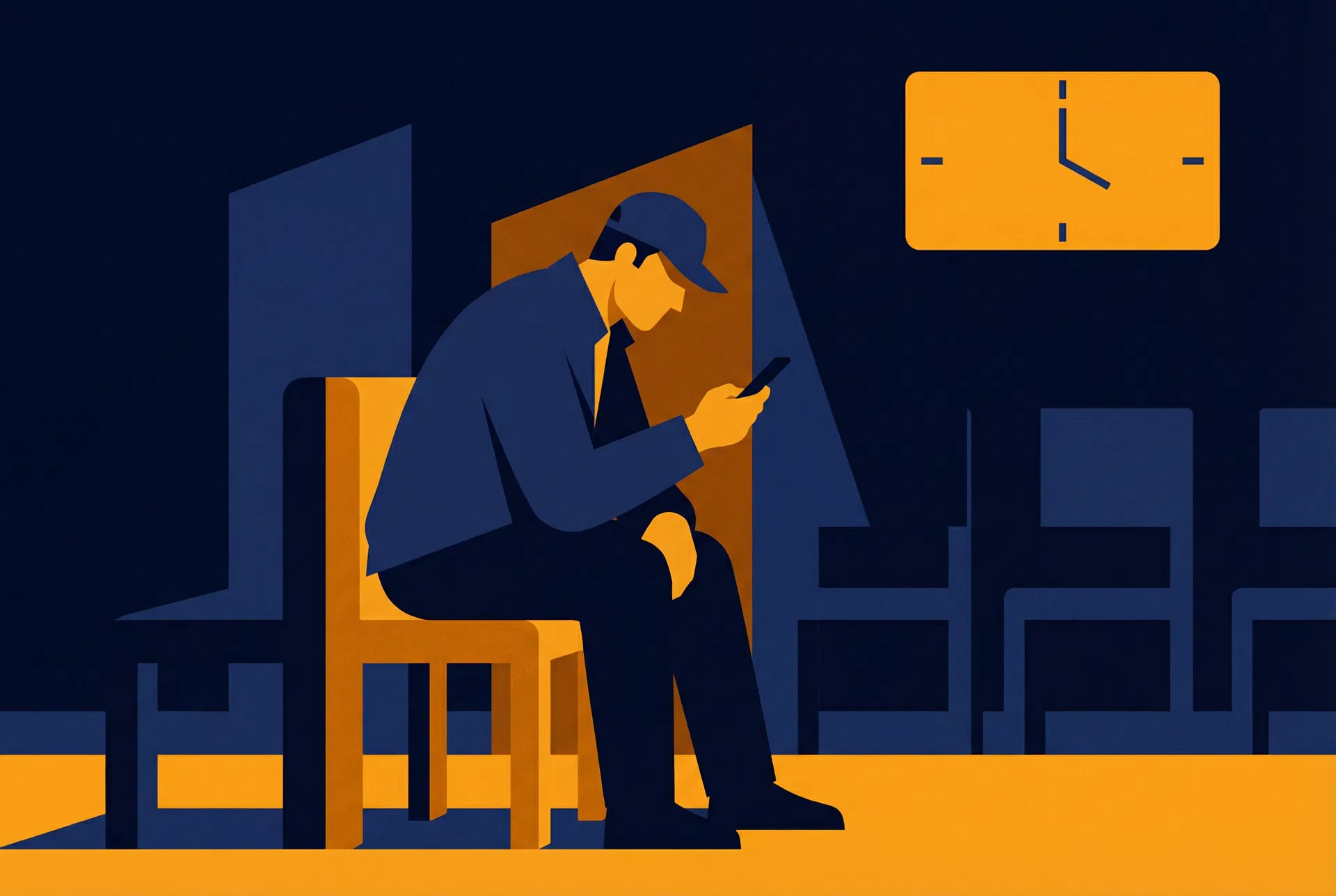 Driver waiting in a waiting room