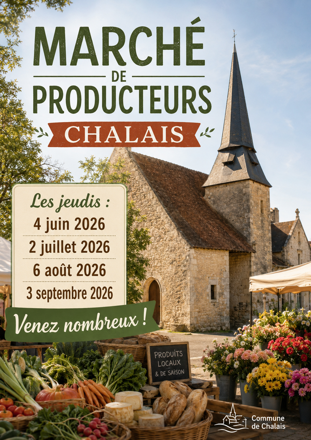 📣 📣 À vos agendas : Chalais va vivre au rythme des marchés !