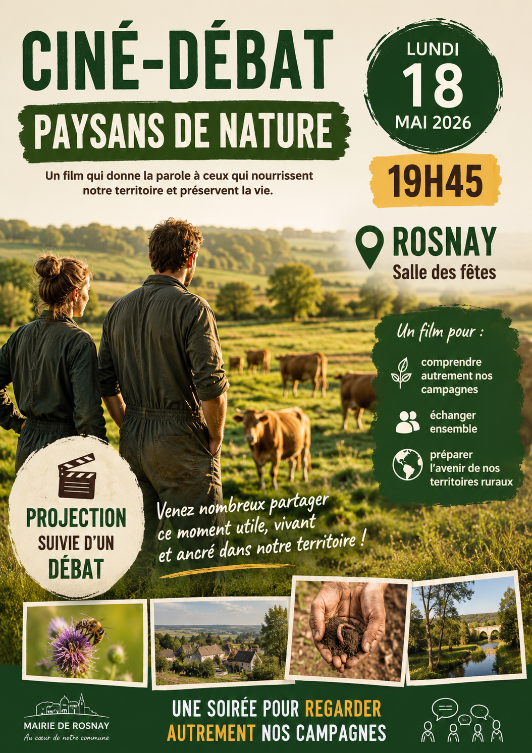 🌿 CE SOIR À ROSNAY : UN FILM, UN DÉBAT, UNE RÉFLEXION ESSENTIELLE SUR NOS CAMPAGNES 🎬
