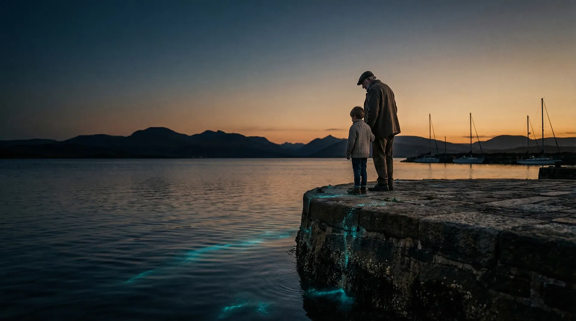 Generational harbour at twilight