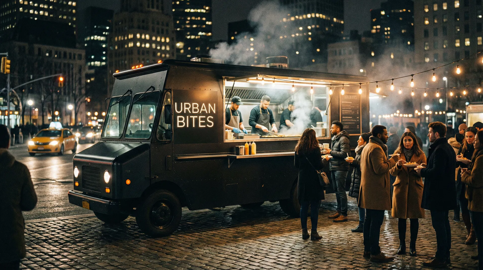 CamelBrat food truck at night