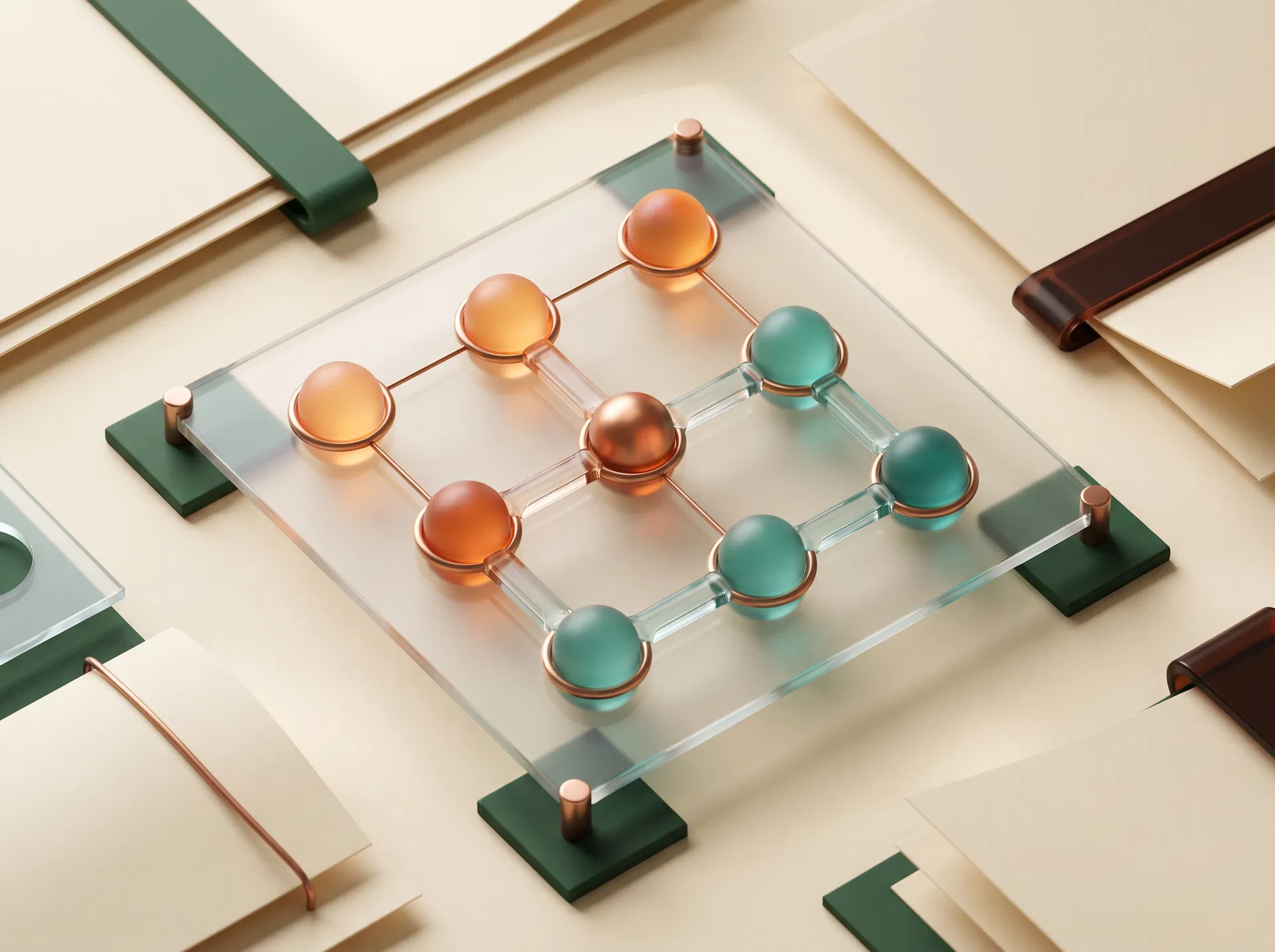 Abstraktna vizualizacija matrike AI profilov