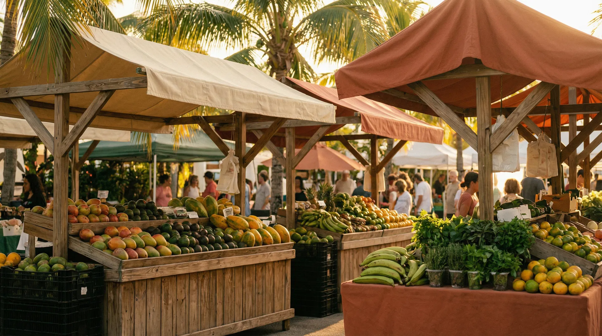 South Florida farmers market at golden hour