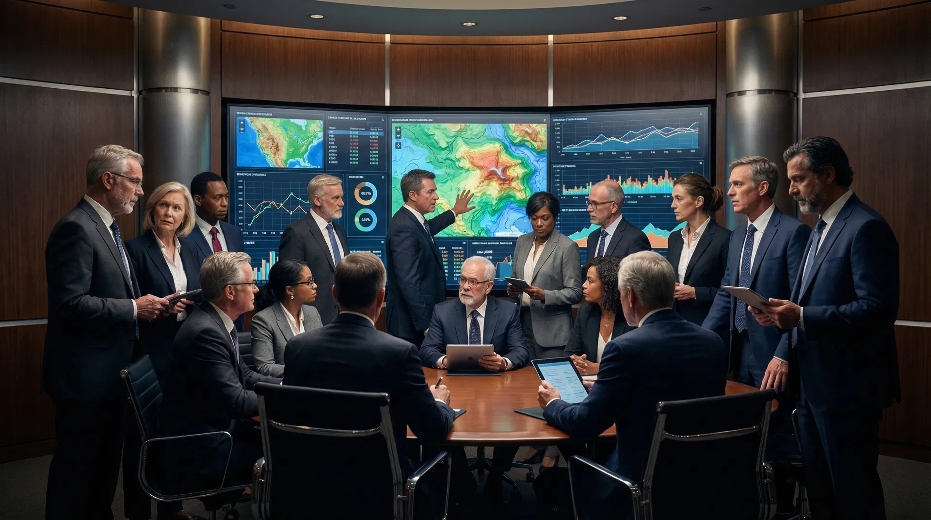 Executive team in situation room