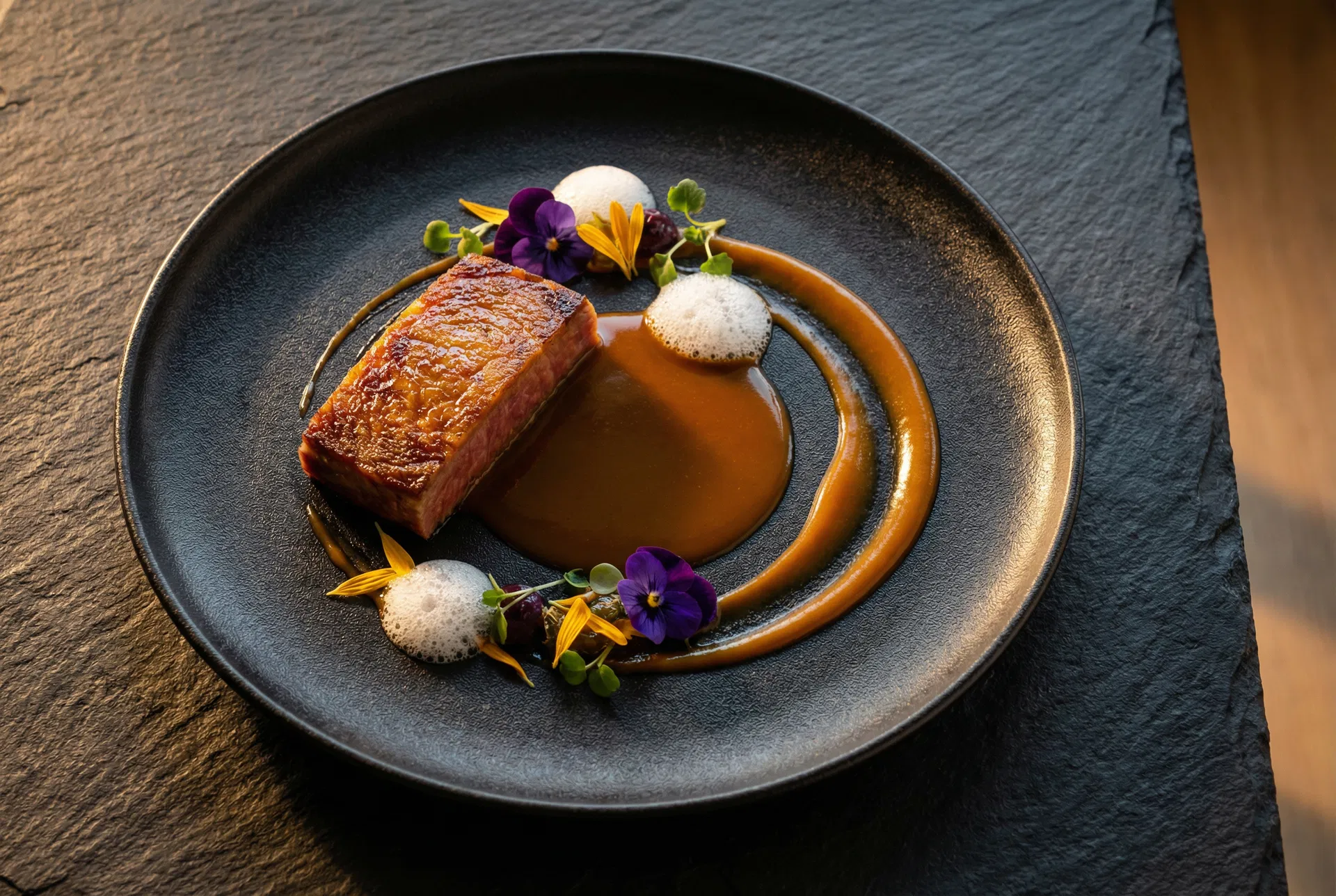 Exquisite Michelin-starred plated dish