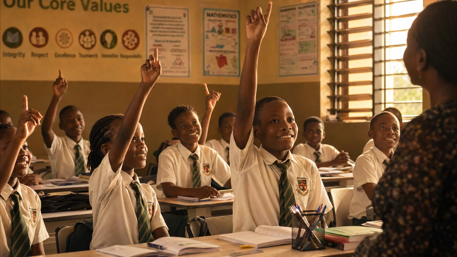 Nigerian students in classroom