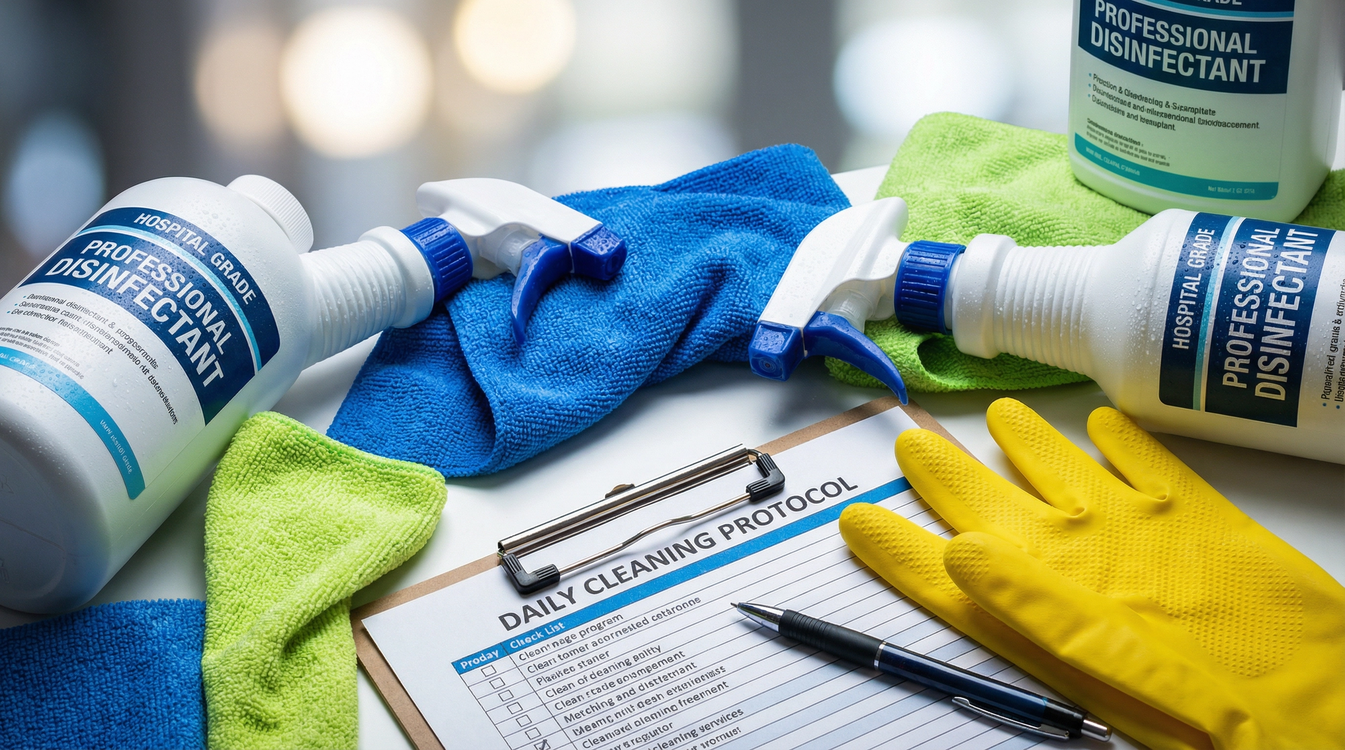 Shallom Cleaning Services professional cleaner mopping a Winnipeg commercial office lobby