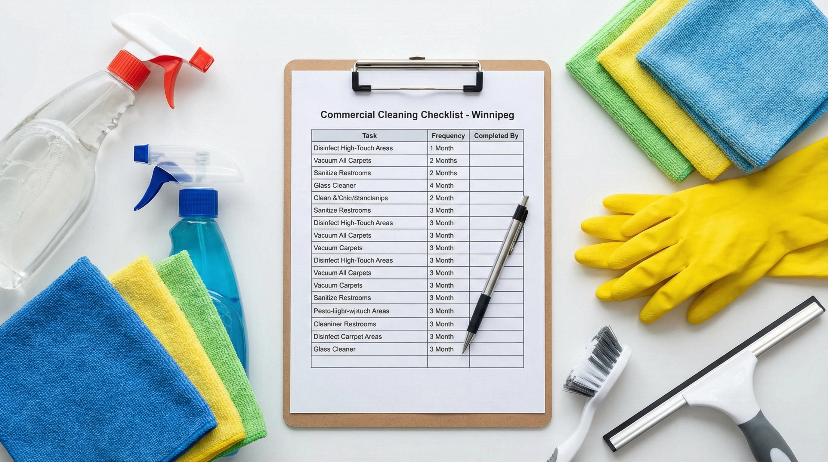 Commercial Cleaning Checklist for Winnipeg Businesses: Office, Gym, Medical & Dealership (2026)