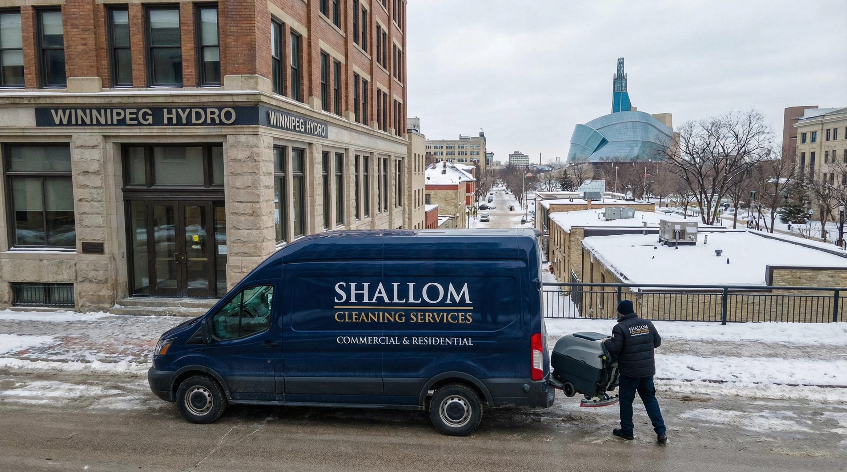 Shallom Cleaning Services team being hired as the best commercial cleaning company in Winnipeg for office buildings