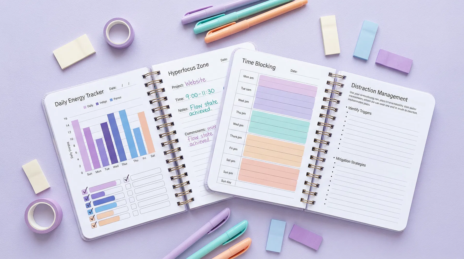 ADHD Focus Master Planner - Inside Pages