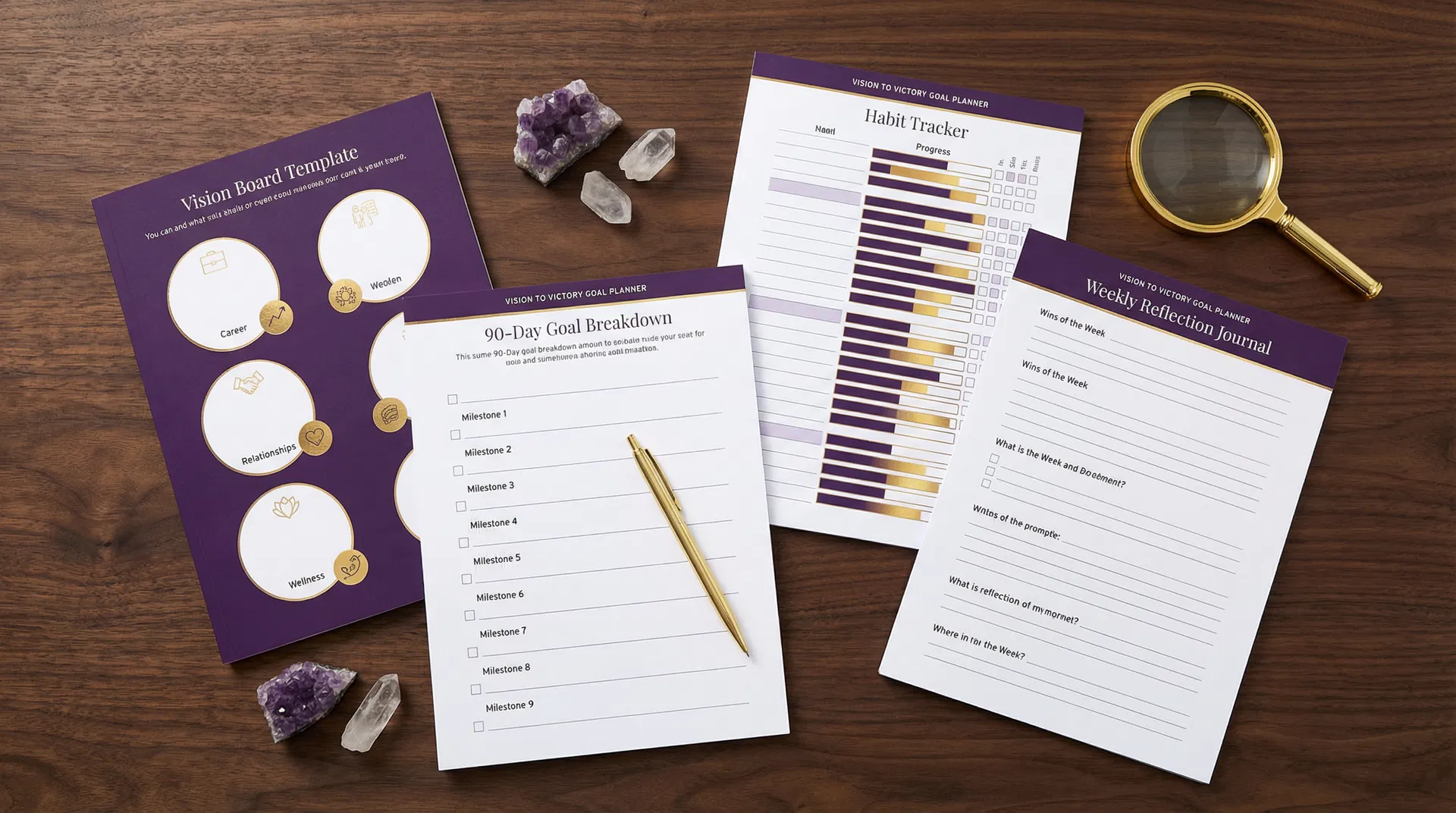 Vision to Victory Goal Planner - Inside Pages