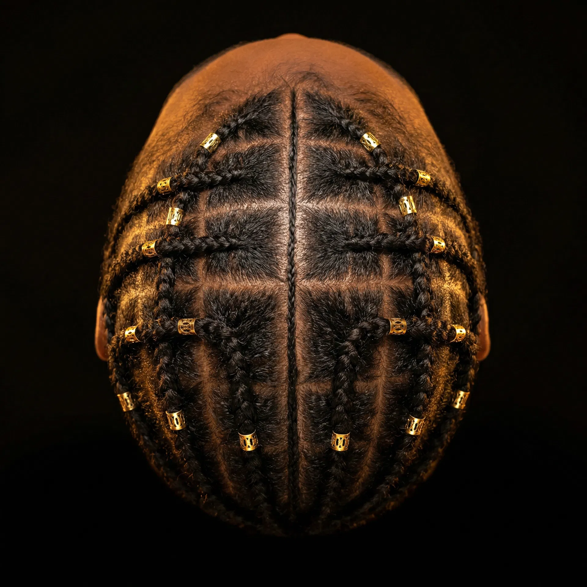 Overhead aerial view of Cornrows