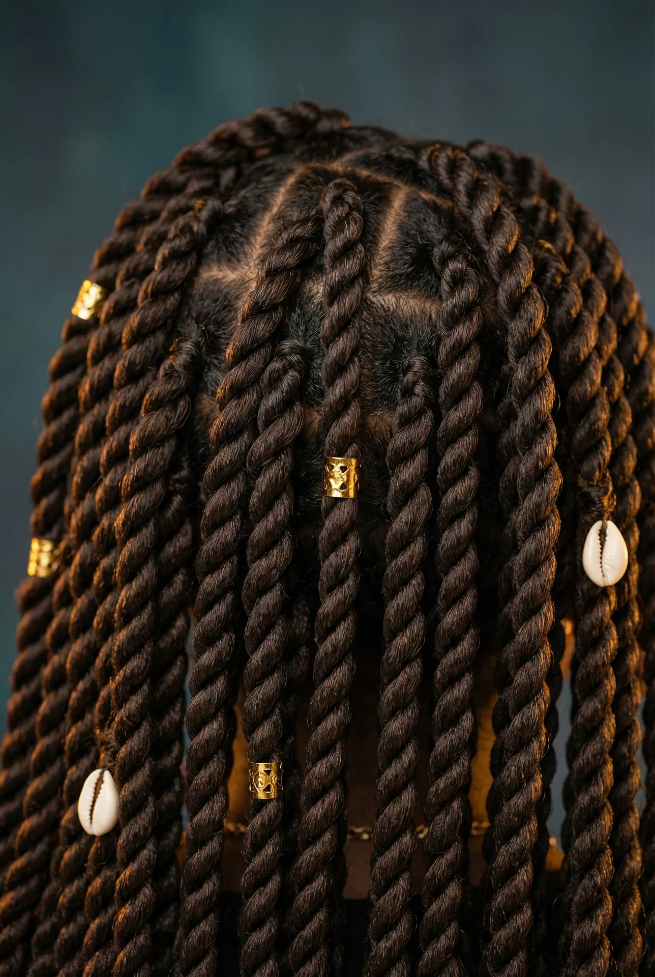 Senegalese twist pattern close-up