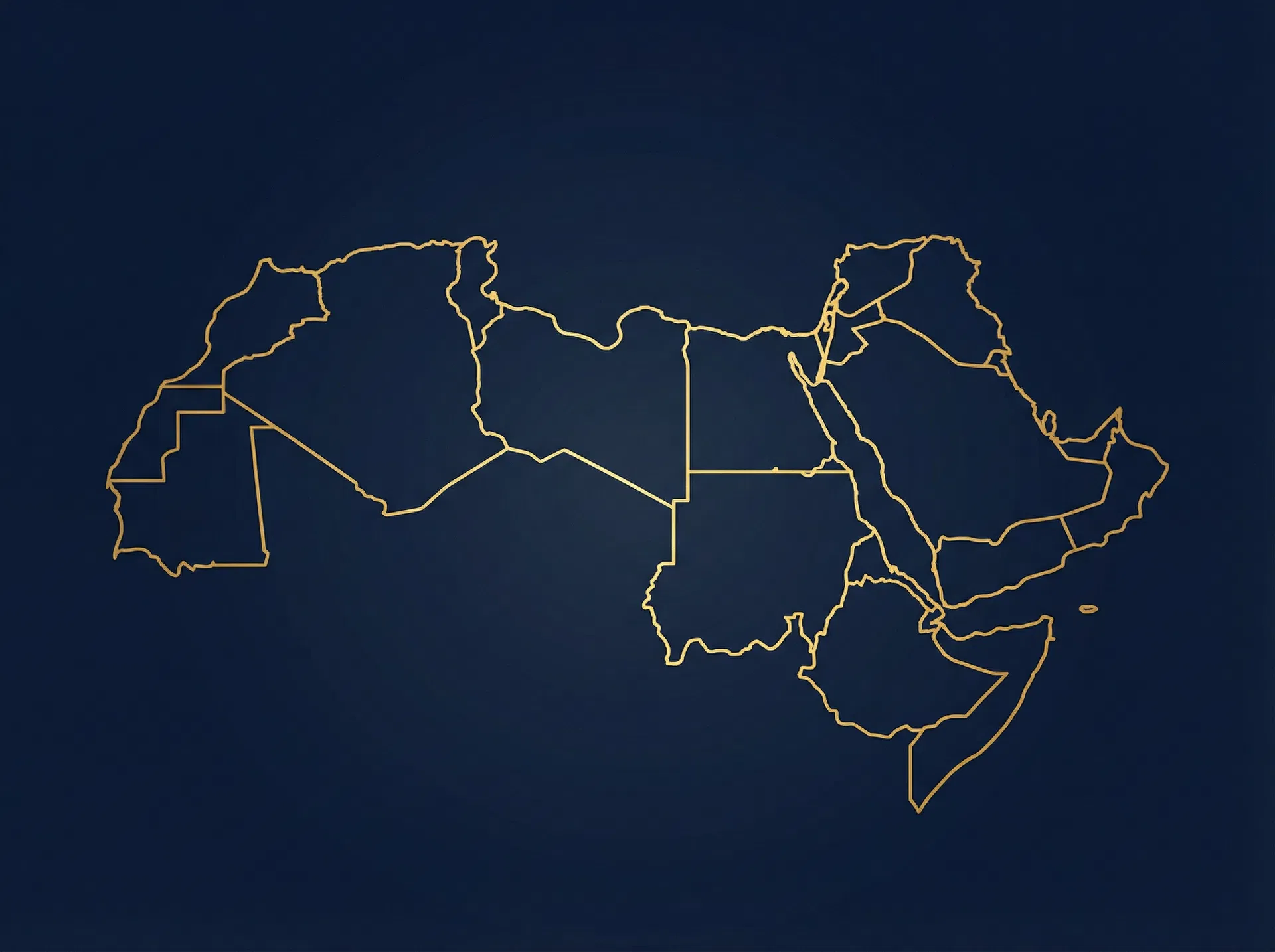 Arab world map coverage