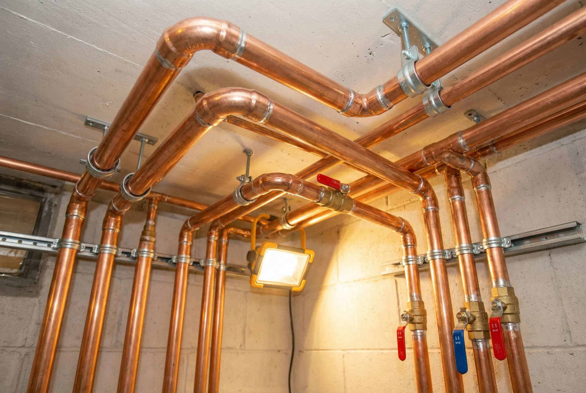 After: new copper pipes installed by Syracuse Emergency Plumber