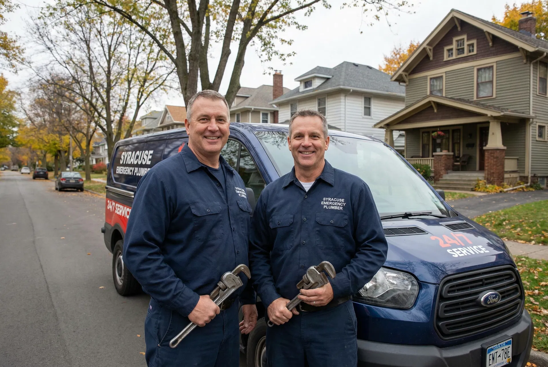 Syracuse Emergency Plumber team in branded uniforms