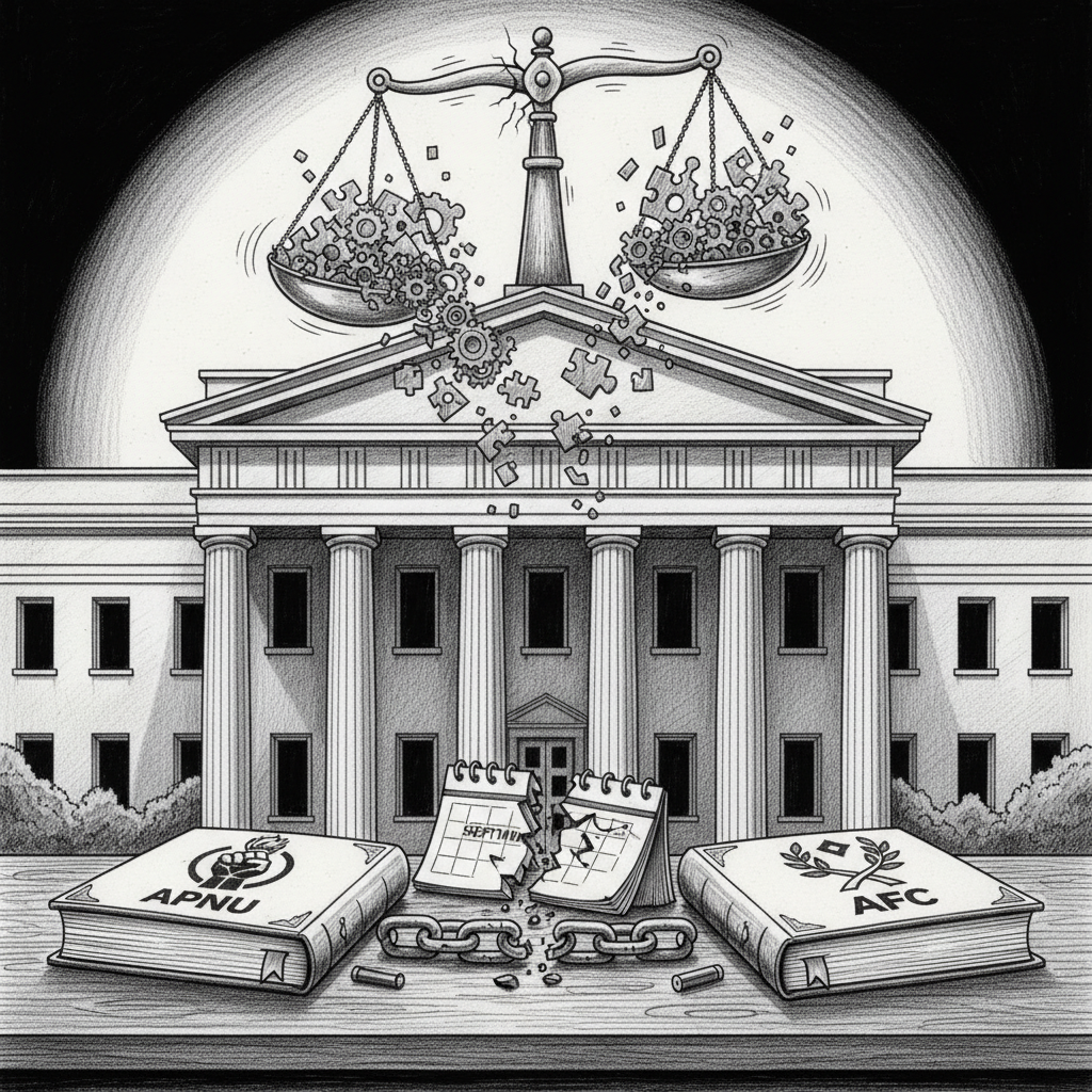 Pencil sketch illustration for: A Partnership Unmade: Why APNU and AFC Could Not Coalesce for September 1