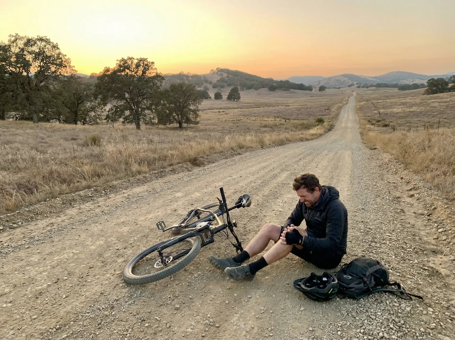 A solo athlete injured far from help