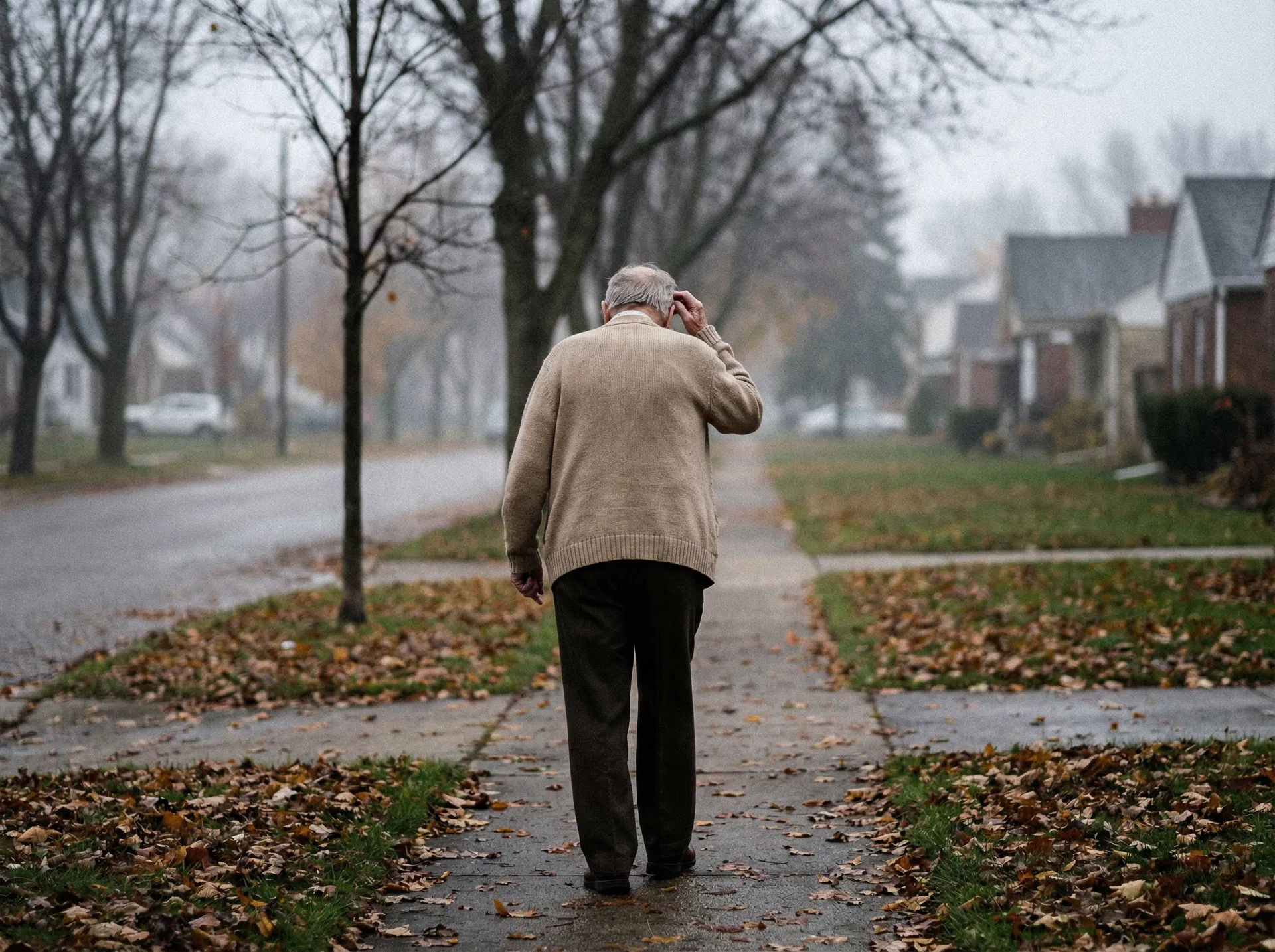 An elderly loved one wandering and disoriented