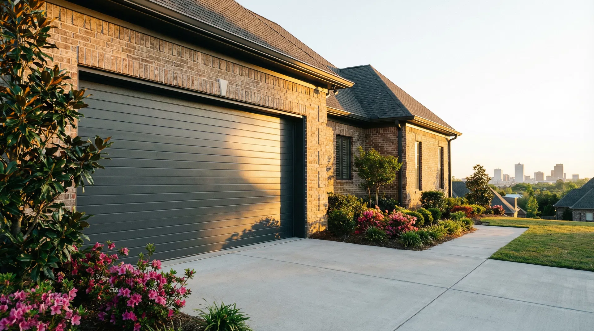 Beautiful modern garage door on a Memphis home