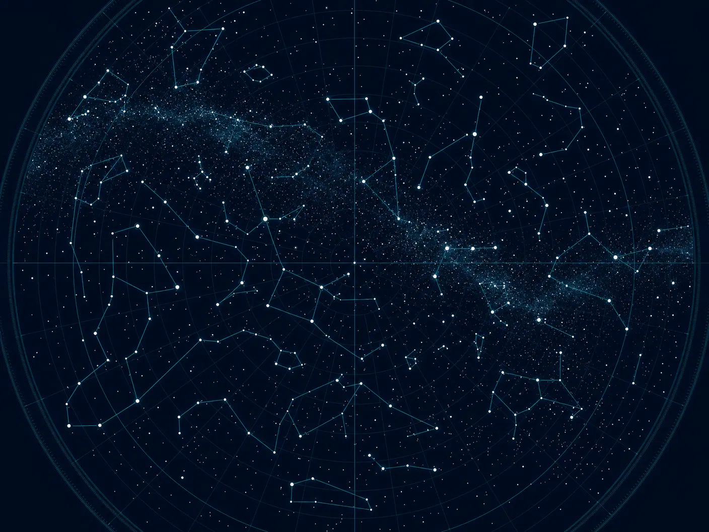 Digital star chart showing constellation lines