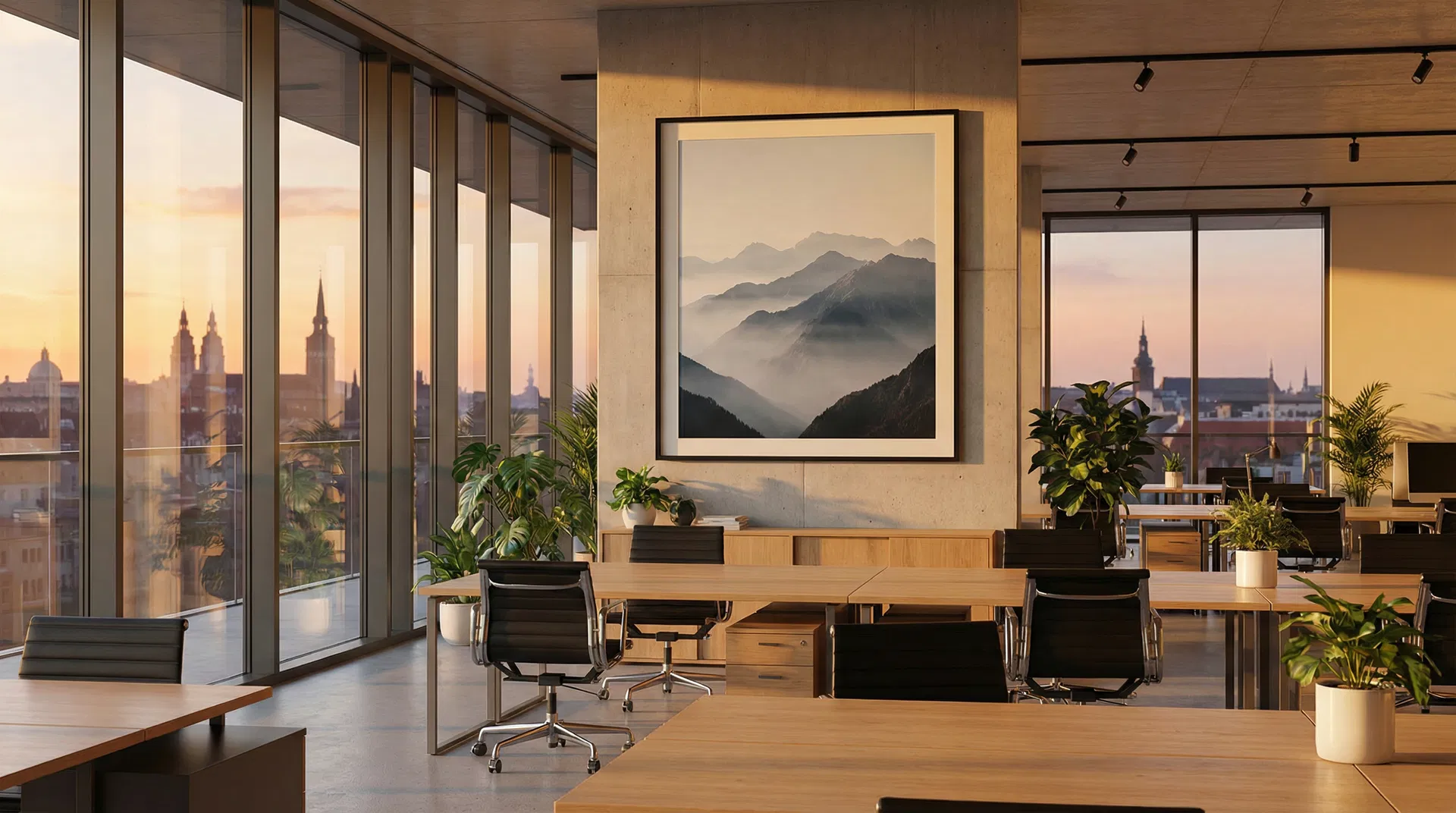Kantoor met kunst